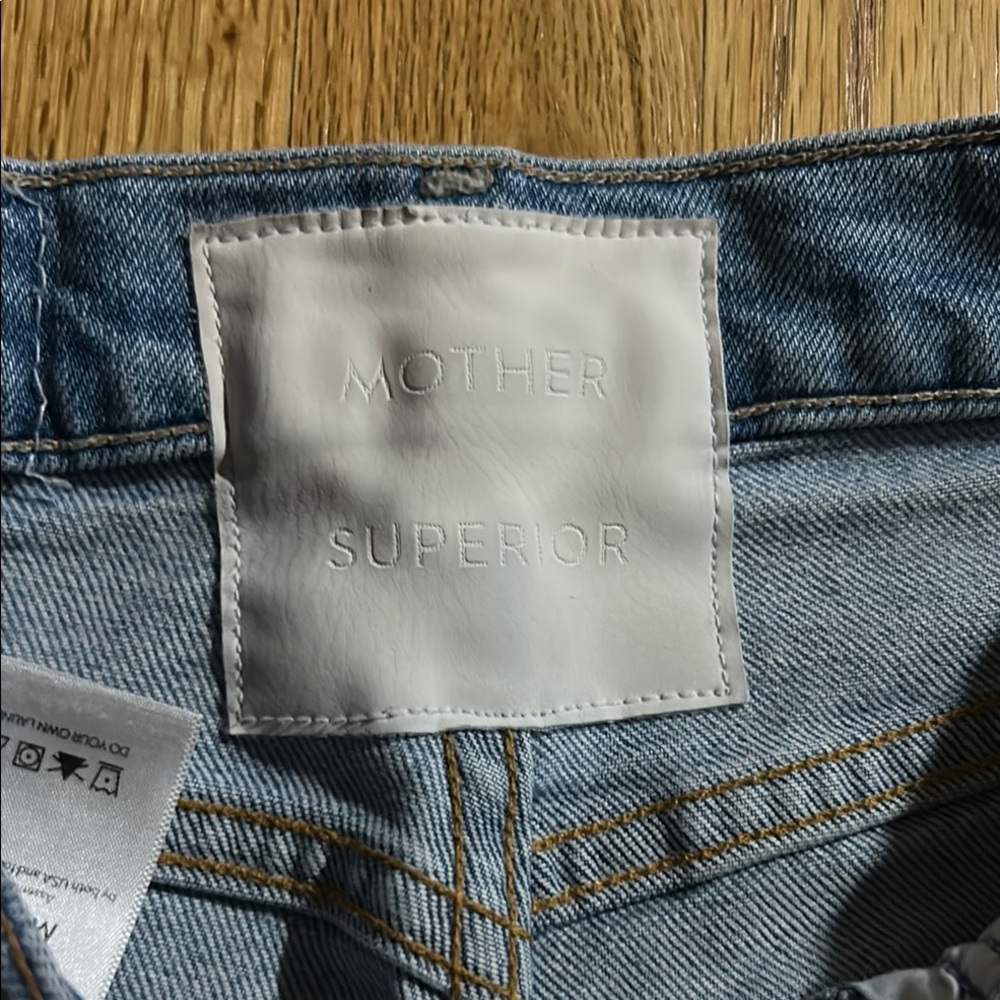 Mother Superior Tripper I Confess. Button fly, frayed hem.